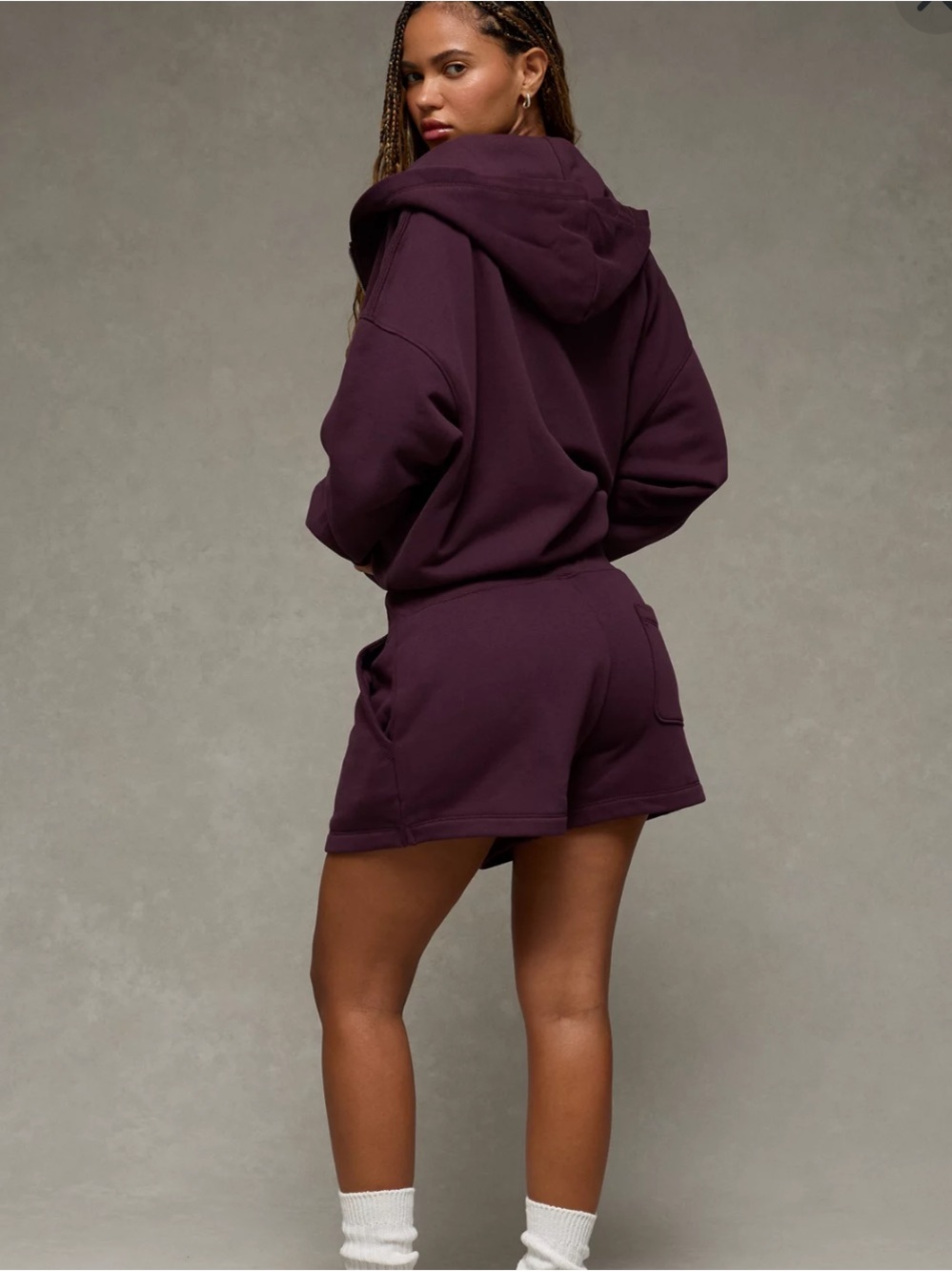 American Eagle Outfitters Shorts - burgundy “AE Everyday Luxe Sweat Short” NWT - Picture 2 of 11